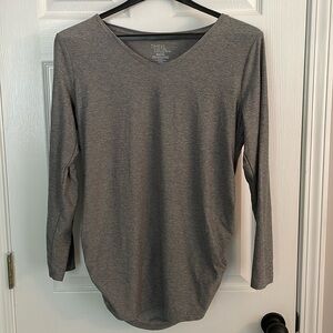 Gray long sleeve maternity top